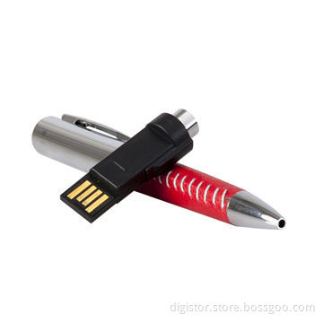 Pen USB flash drive with leather material, high level, customized customer's logo, 1-32GB